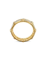 Modern Renaissance Ring 18K Yellow Gold With Full Pavé Diamonds