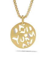 DY Elements Graffiti Pendant In 18K Yellow Gold With Diamonds