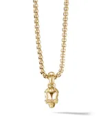 Amulets 18K Yellow Gold & Pavé Diamonds Skull Charm