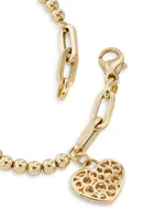 14K Yellow Gold & 0.5 TCW Diamond Heart Bracelet