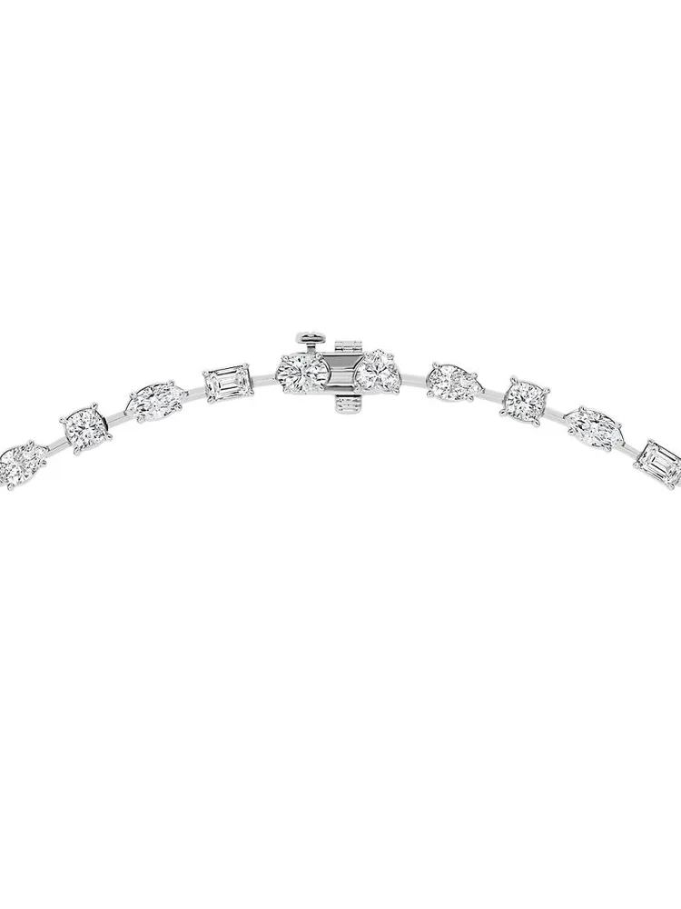 14K White Gold & 15.30 TCW Diamond Tennis Necklace