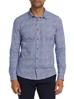 Slim Fit Micro Floral Button-Front Shirt