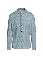 Slim-Fit Melange Jersey Button-Front Shirt