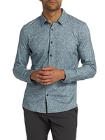 Slim-Fit Melange Jersey Button-Front Shirt