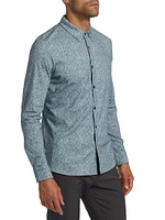 Slim-Fit Melange Jersey Button-Front Shirt