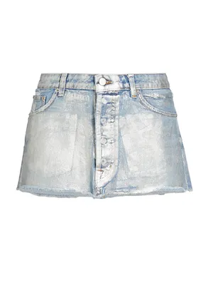 Coated Micro Denim Miniskirt