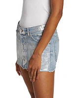 Coated Micro Denim Miniskirt