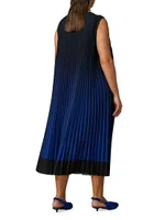 Danzare Pleated Maxi Shift Dress