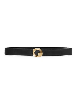 G Chain Buckle Belt Leather