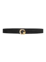 G Chain Buckle Belt Leather