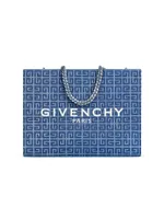 Medium G Tote Shopping Bag In 4G Denim With Chain