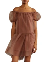 Organza Off-the-Shoulder Minidress