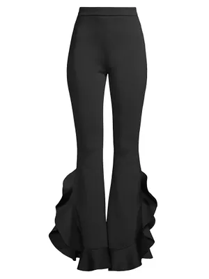 Bonded Satin Flouse Flare Pant