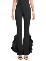 Bonded Satin Flouse Flare Pant