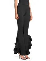 Bonded Satin Flouse Flare Pant