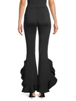 Bonded Satin Flouse Flare Pant