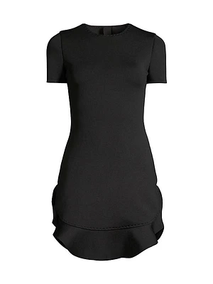 Bonded Flounce Minidress