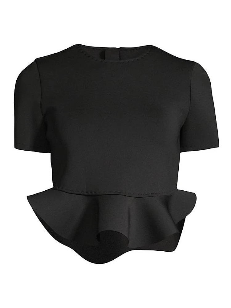 Bonded Peplum Crop Top