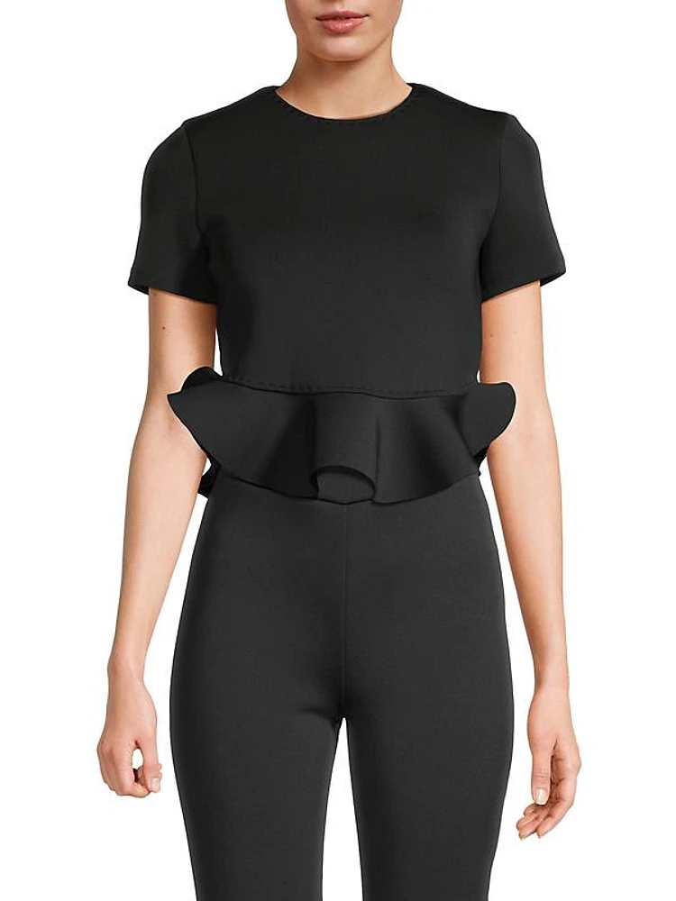 Bonded Peplum Crop Top