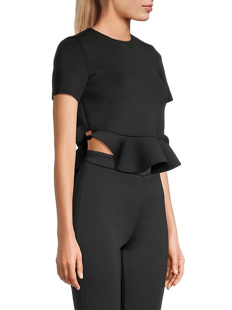 Bonded Peplum Crop Top