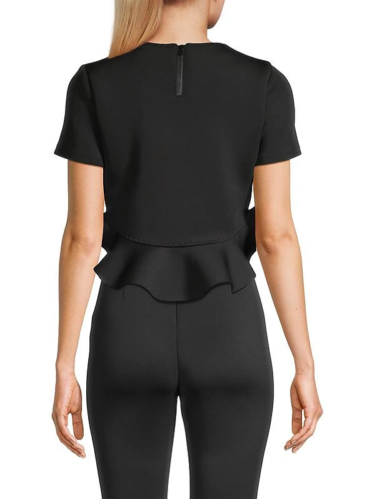 Bonded Peplum Crop Top