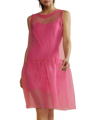 Ruffle Hem Organza Minidress