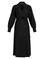 Detroit Pinstripe Virgin Wool-Blend Belted Coat