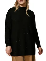 Plus Amanda Embellished Wool Blend Sweater