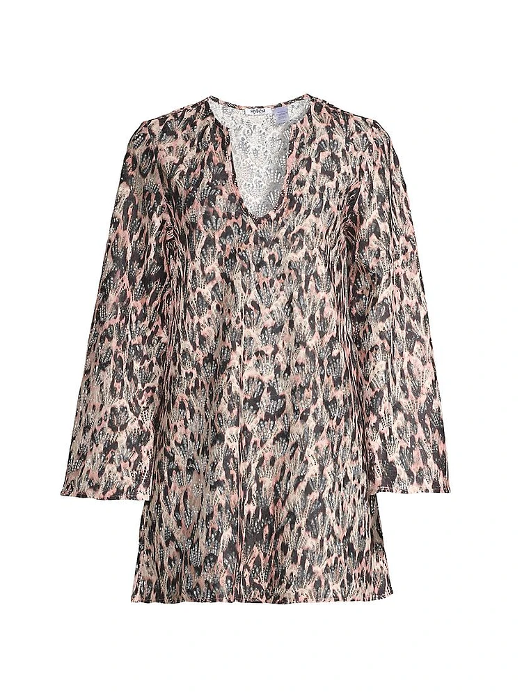 Quick-Drying Leopard Lace Cover Up