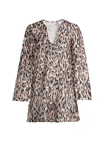 Quick-Drying Leopard Lace Cover Up