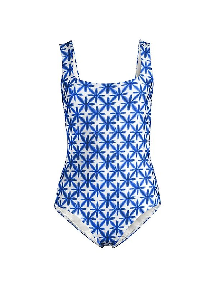 Sculpting Square-Neck One-Piece Swimsuit