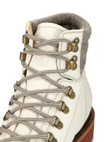 Grained Leather Hiking Boots