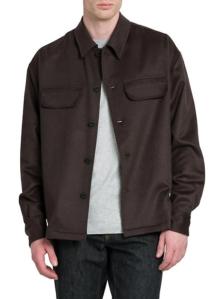 Cashmere-Blend Shirt Jacket