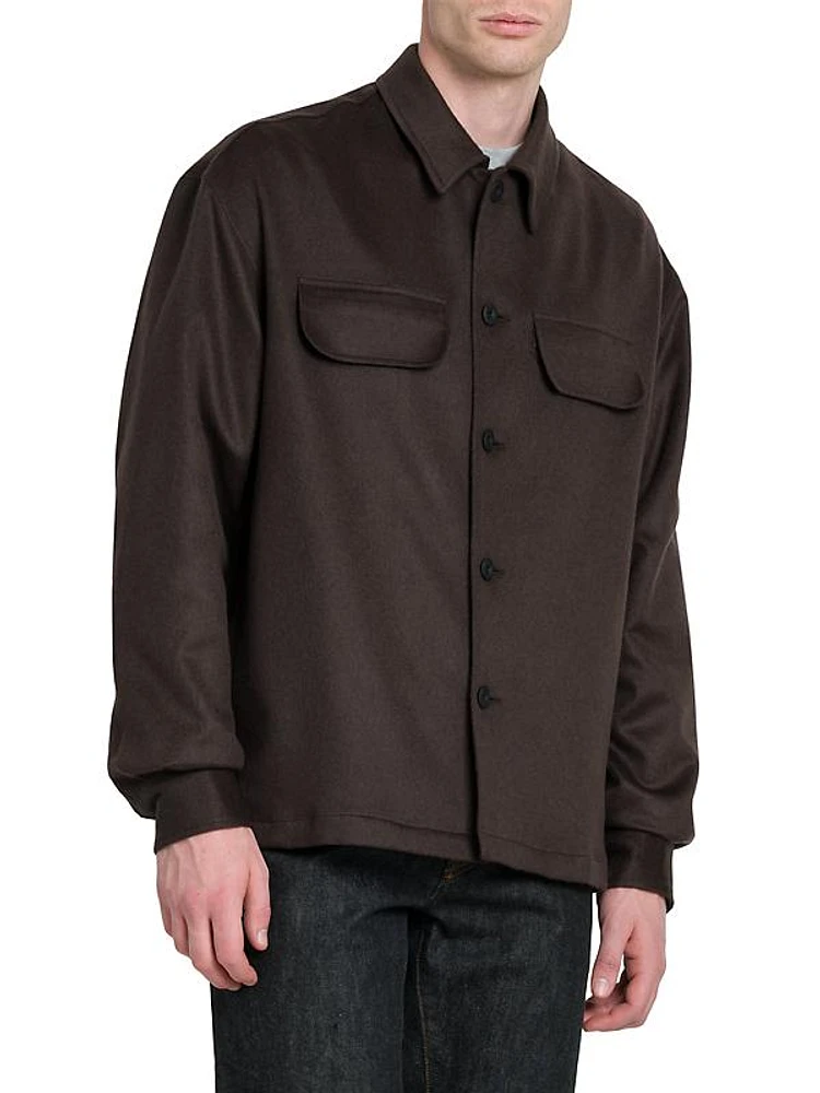 Cashmere-Blend Shirt Jacket