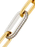 Two-Tone 18K Gold & 0.78 TCW Diamond Paper-Clip Chain Necklace