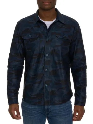 Fiore Camouflage Print Shirt Jacket