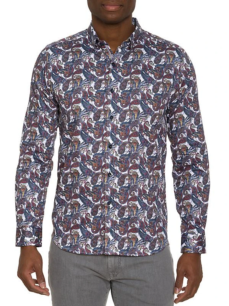 Sabir Paisley Button-Down Shirt