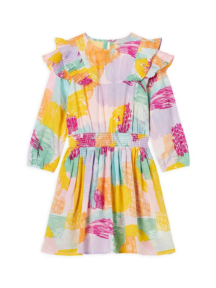 Little Girl's & Multicolor Printed Ruffled Dress