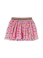 Little Girl's & Heart Print Tulle Skirt