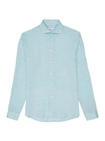 Linen Button-Front Shirt