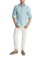 Linen Button-Front Shirt