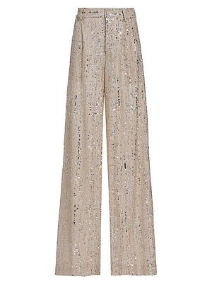 Tate Sequined Wide-Leg Trousers