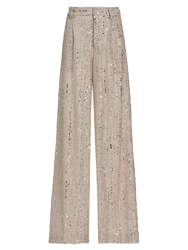 Tate Sequined Wide-Leg Trousers