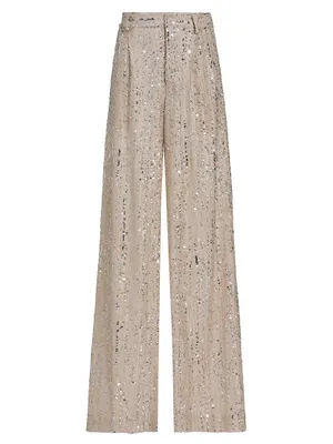 Tate Sequined Wide-Leg Trousers