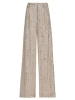 Tate Sequined Wide-Leg Trousers