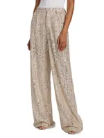 Tate Sequined Wide-Leg Trousers