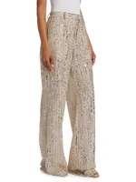 Tate Sequined Wide-Leg Trousers