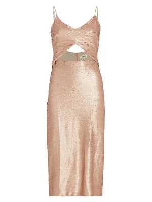 Femme Sequin Cut-Out Midi-Dress