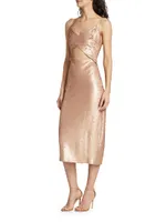 Femme Sequin Cut-Out Midi-Dress