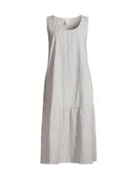 Stripe Cotton Midi-Dress